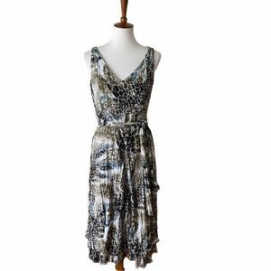 Jolibel vintage exotic mixed print Vneck dress 6